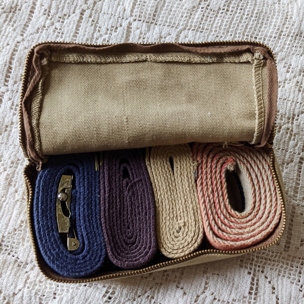 Vintage Bag O' Belts Set of 4 Canvas Belts Sz 42